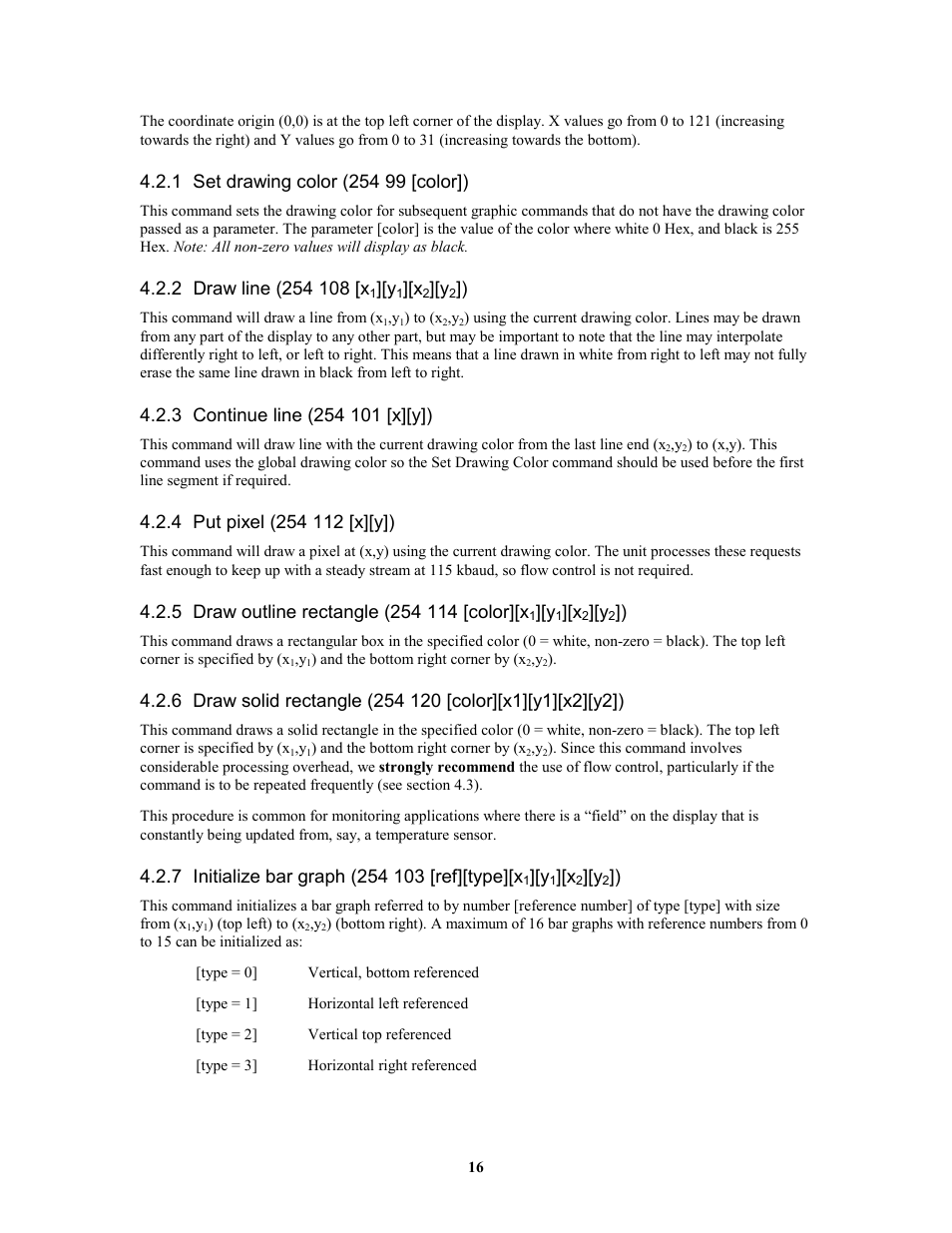 Matrix Orbital GLK12232-25-SM Legacy User Manual | Page 16 / 41