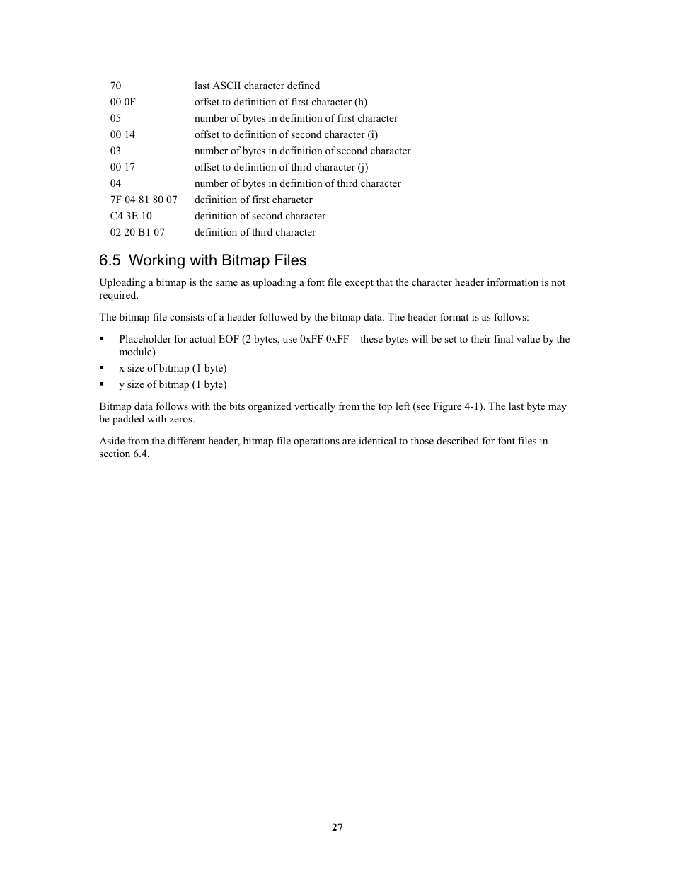 5 working with bitmap files | Matrix Orbital GLK12232-25-SM Legacy User Manual | Page 27 / 41