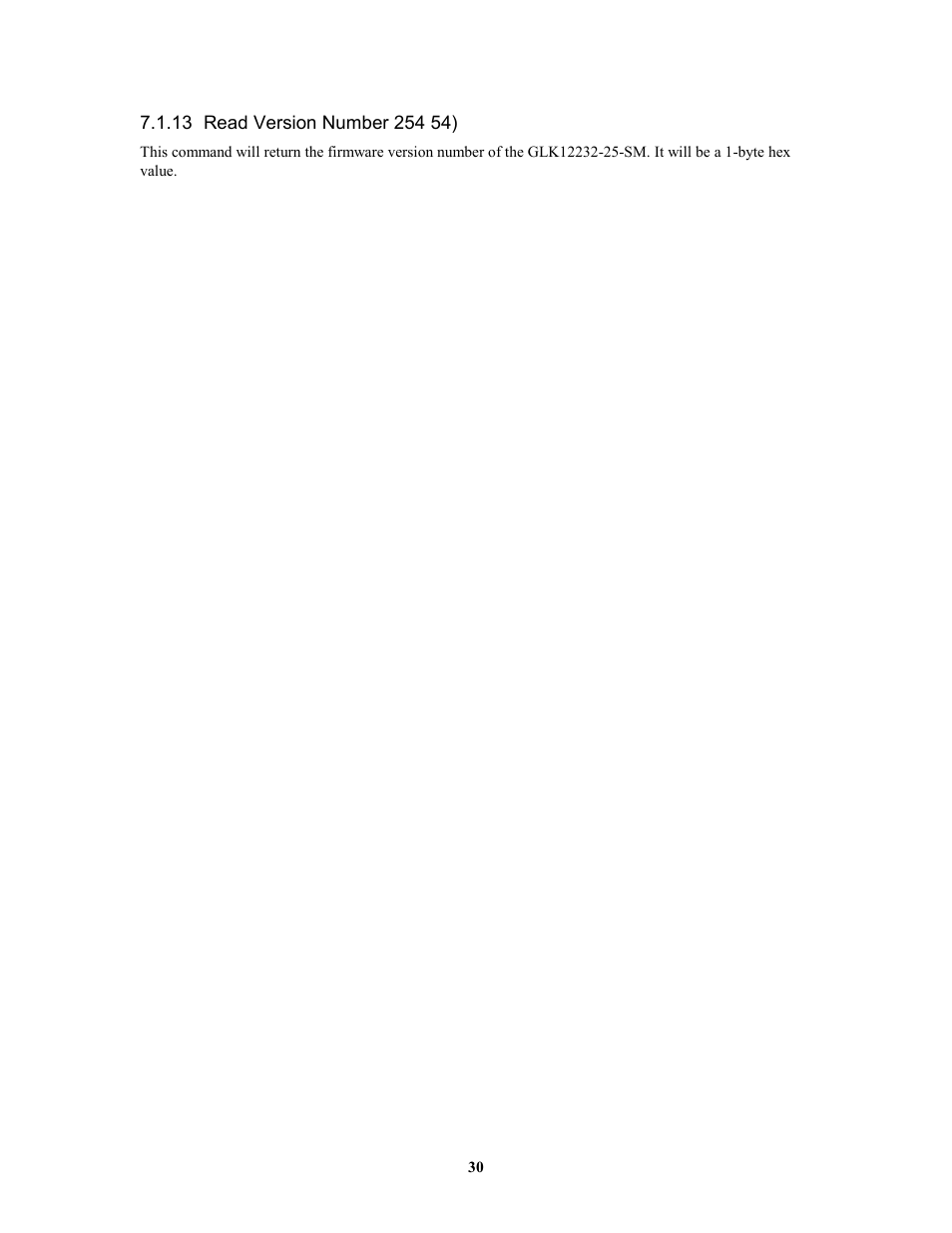 Matrix Orbital GLK12232-25-SM Legacy User Manual | Page 30 / 41