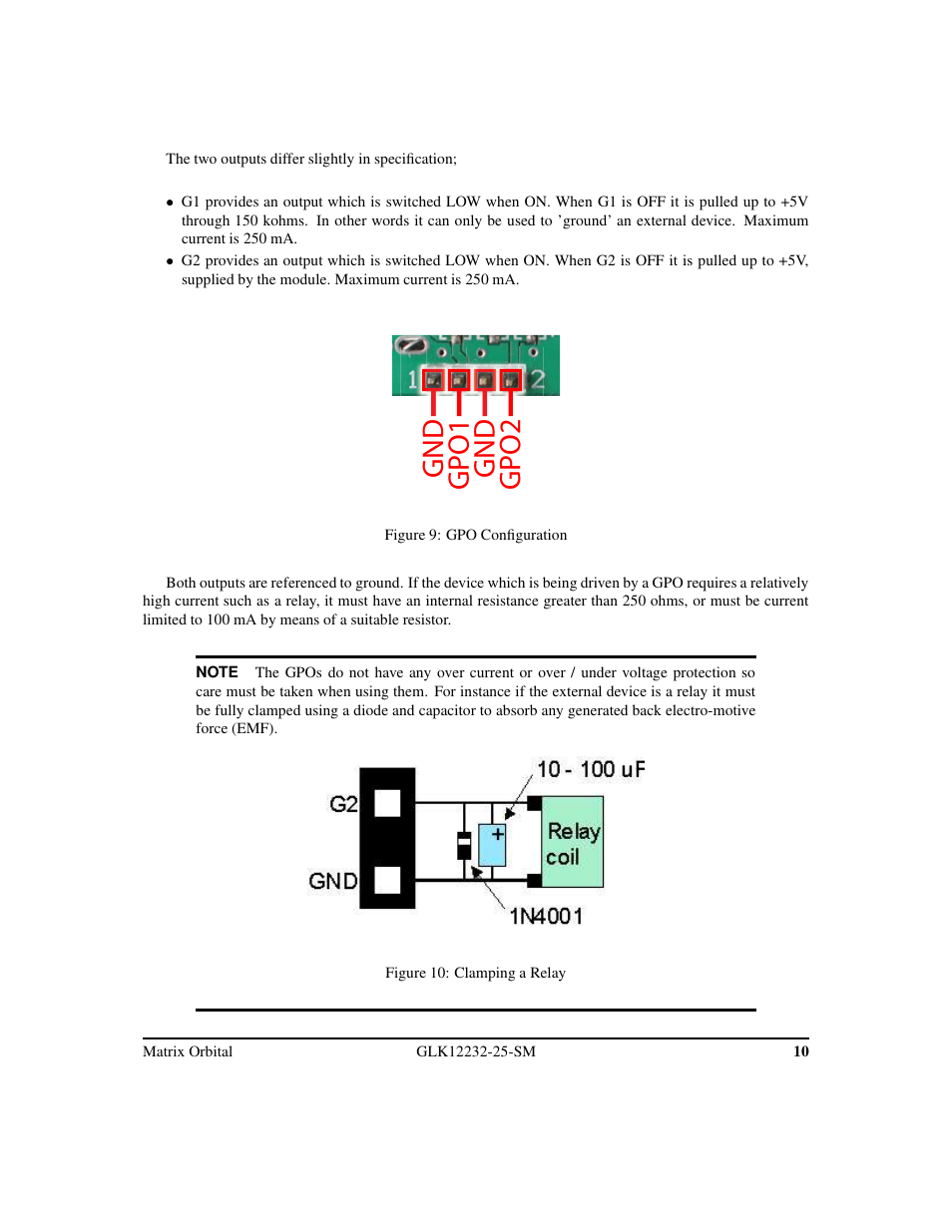 Gpo1 gnd gnd gpo2 | Matrix Orbital GLK12232-25-SM Legacy User Manual | Page 14 / 42