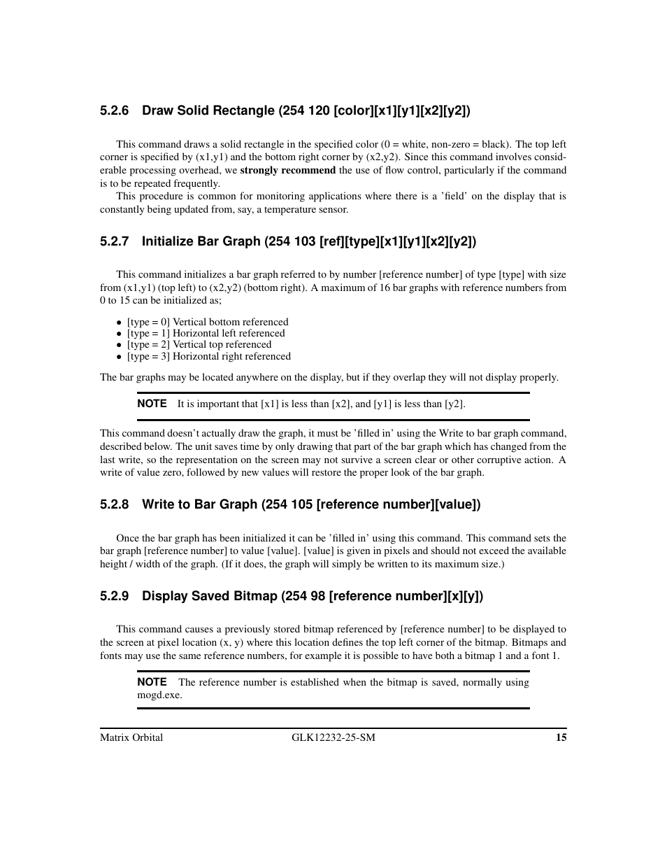 Matrix Orbital GLK12232-25-SM Legacy User Manual | Page 19 / 42