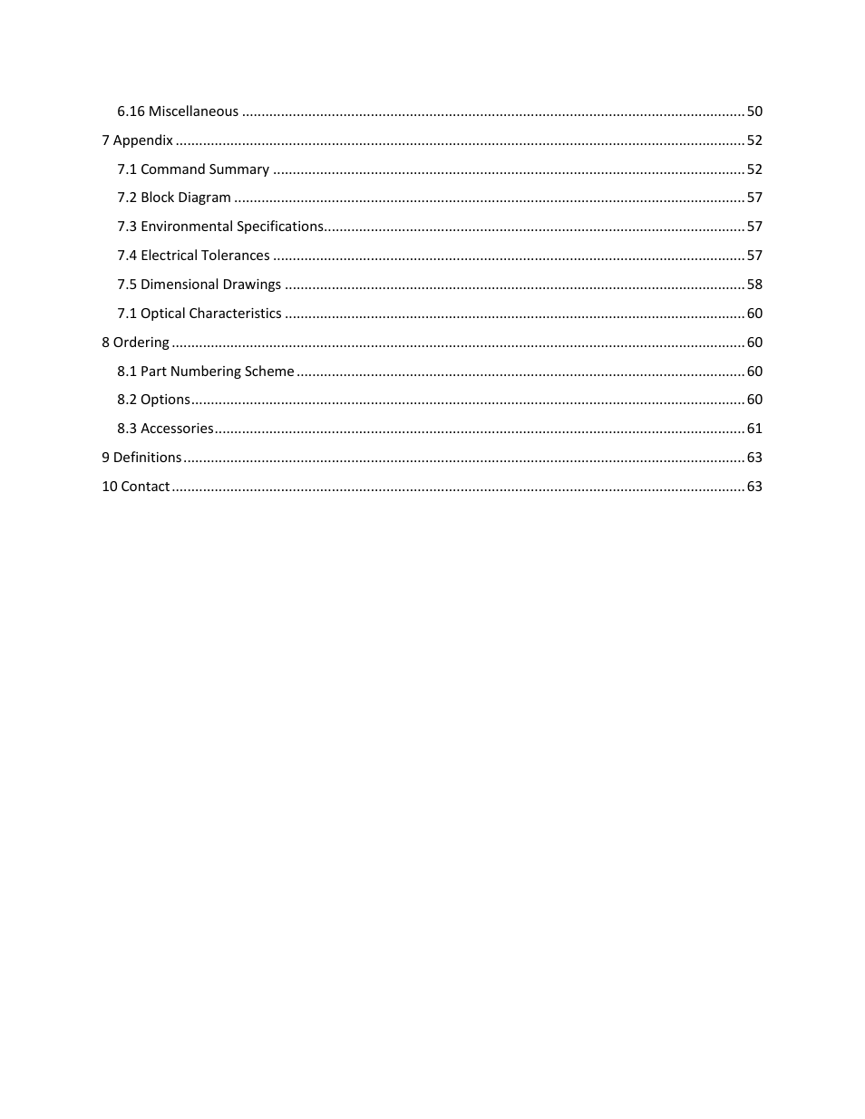 Matrix Orbital GLK19264A-7T-1U User Manual | Page 5 / 68