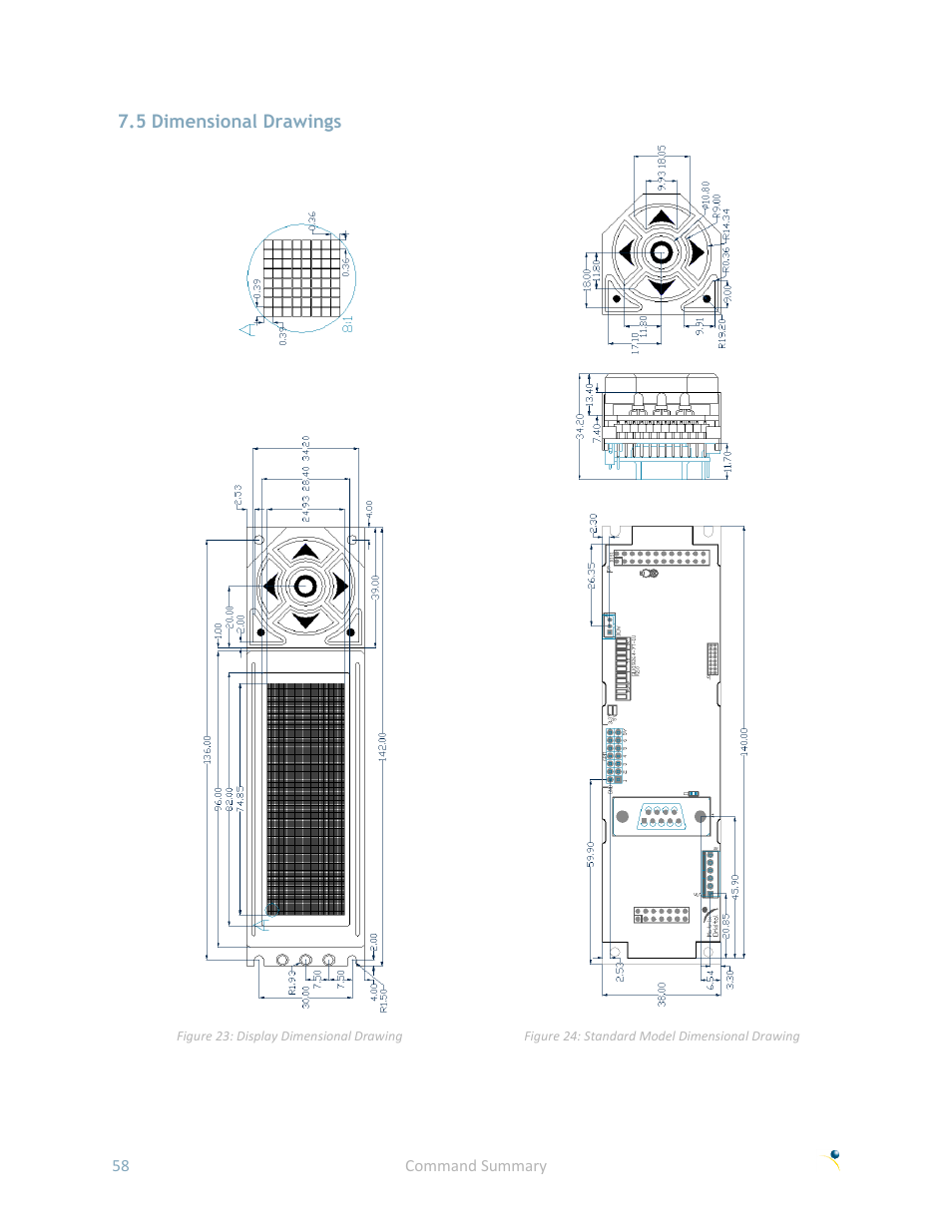 5 dimensional drawings | Matrix Orbital GLK19264A-7T-1U User Manual | Page 63 / 68