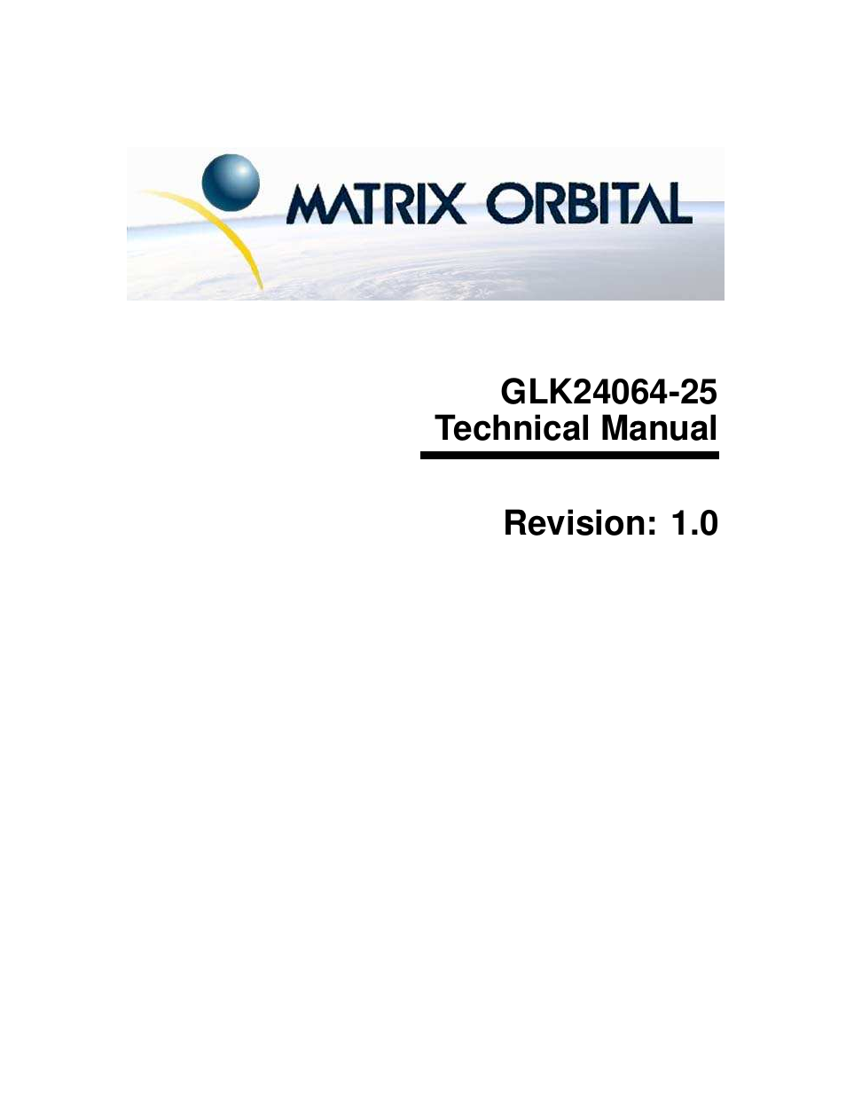 Matrix Orbital GLK24064-25 Legacy User Manual | 47 pages