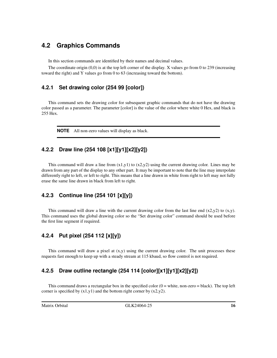 2 graphics commands | Matrix Orbital GLK24064-25 Legacy User Manual | Page 20 / 47