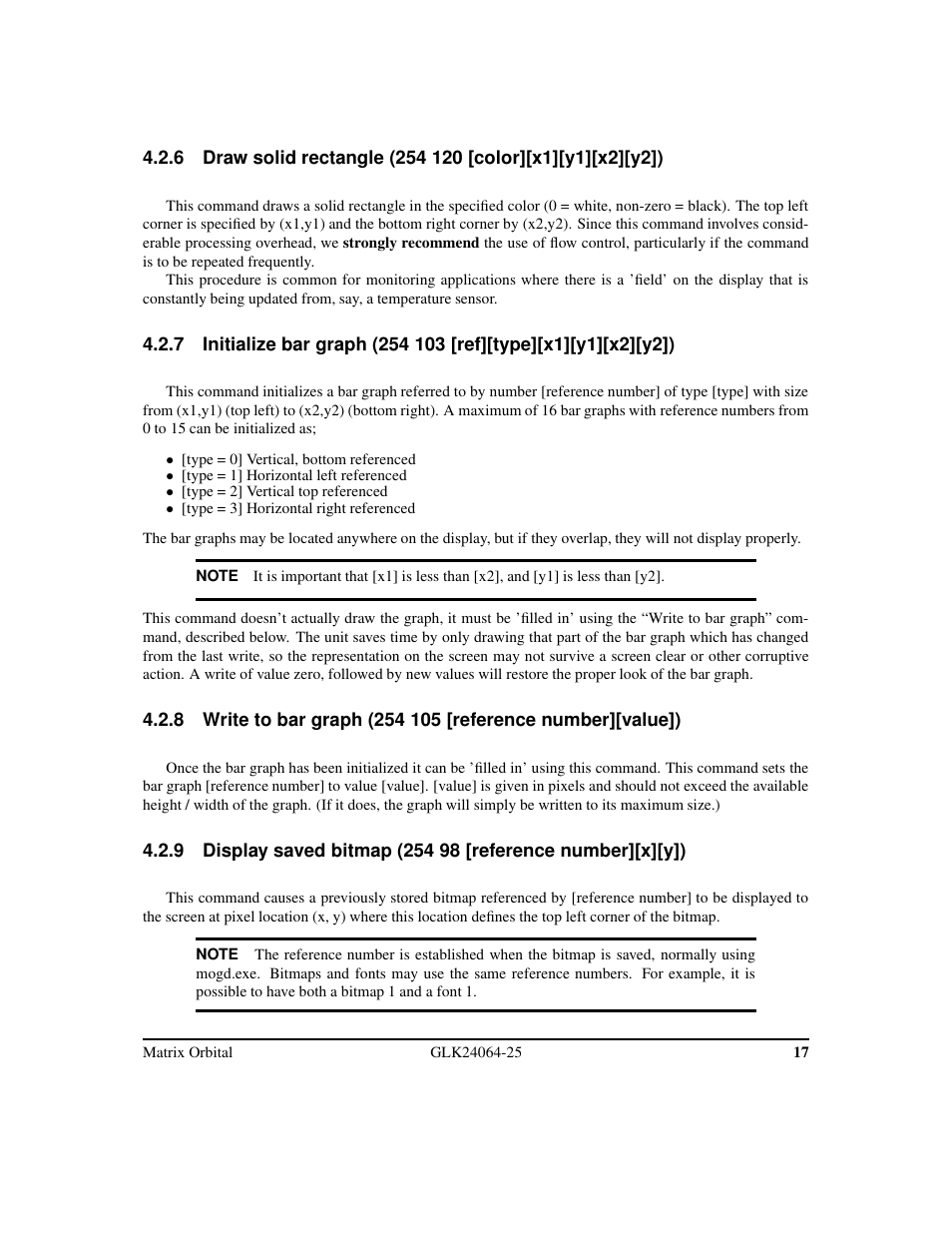 Matrix Orbital GLK24064-25 Legacy User Manual | Page 21 / 47