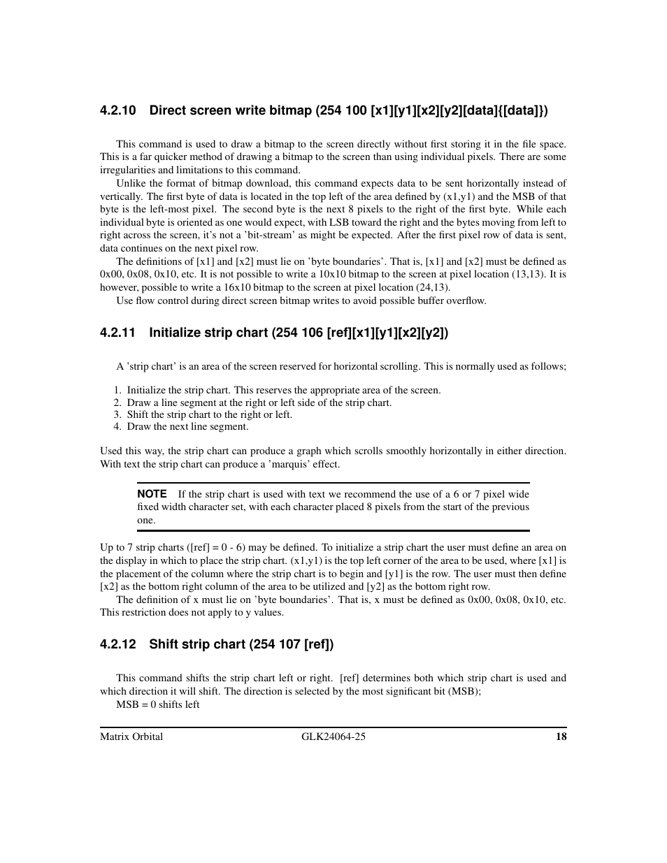 Matrix Orbital GLK24064-25 Legacy User Manual | Page 22 / 47