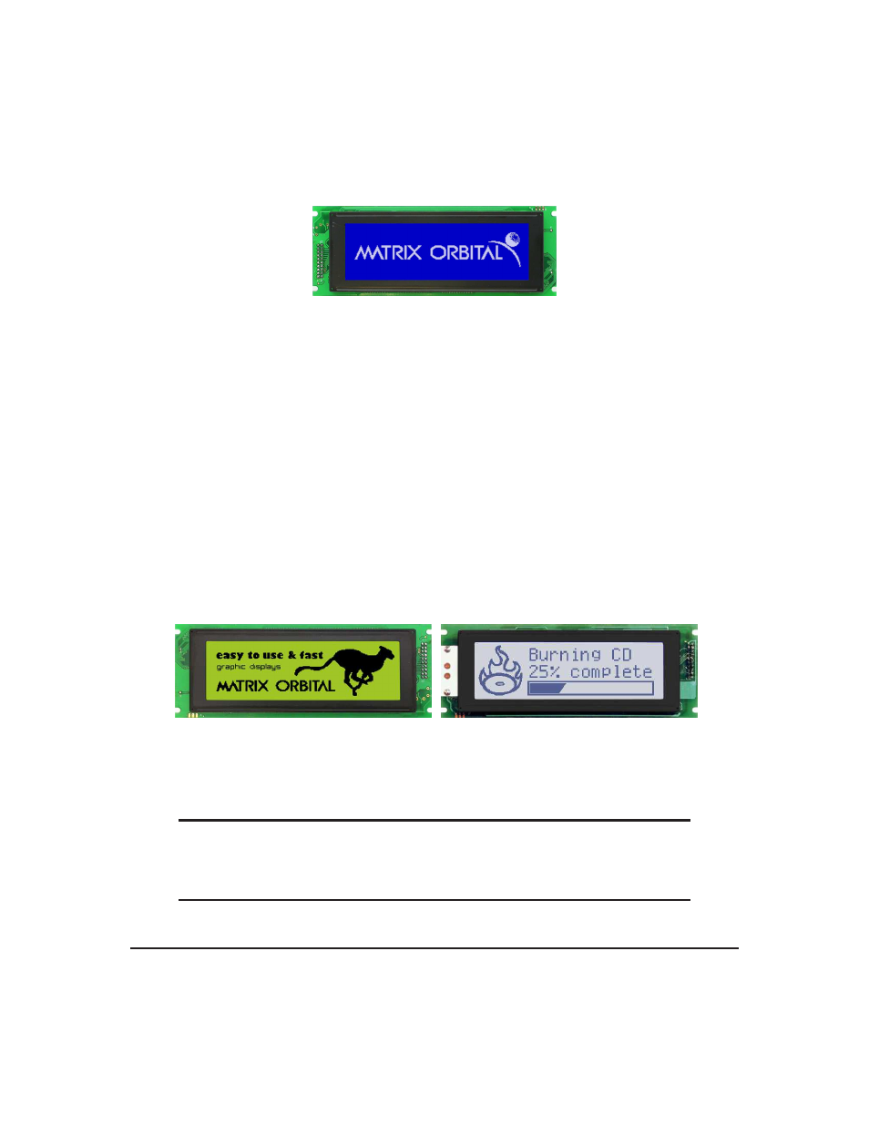 1getting started, 1 display options available, 2 accessories | Matrix Orbital GLK24064-25 Legacy User Manual | Page 6 / 68