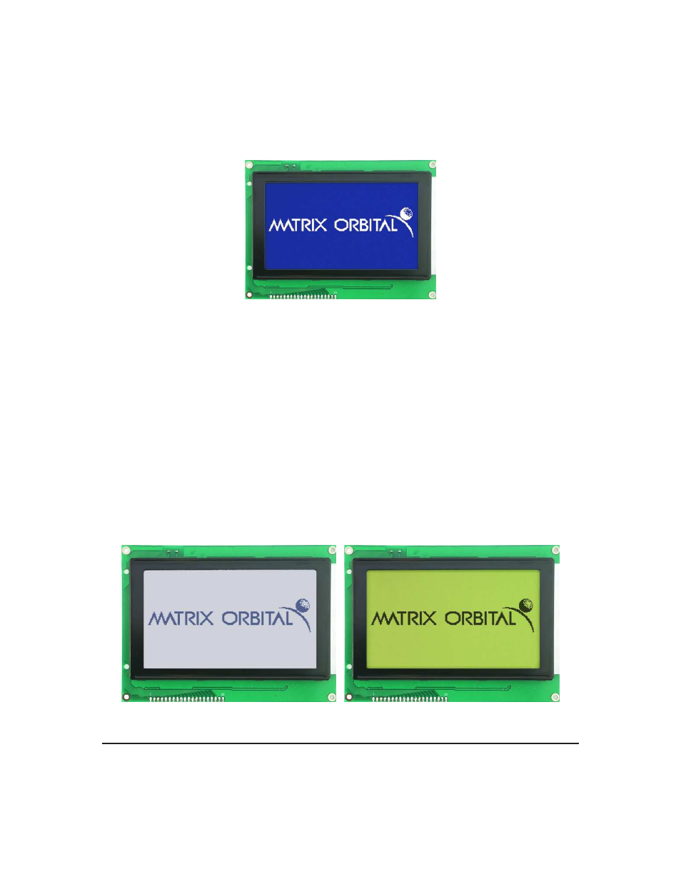 1getting started, 1 display options available | Matrix Orbital GLK240128-25 Legacy User Manual | Page 6 / 67