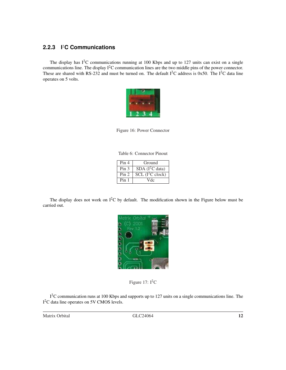 C communications | Matrix Orbital GLC24064 User Manual | Page 16 / 44
