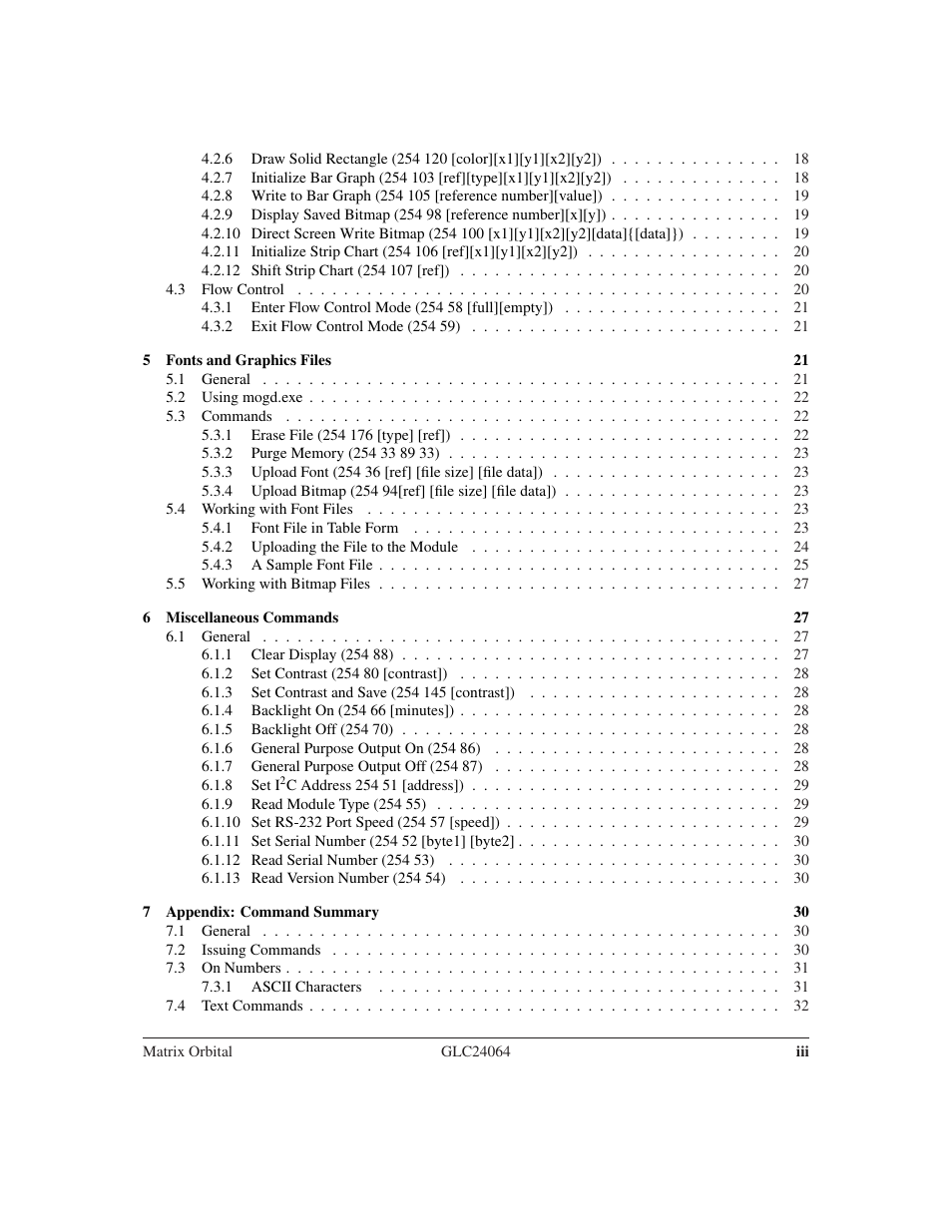Matrix Orbital GLC24064 User Manual | Page 3 / 44