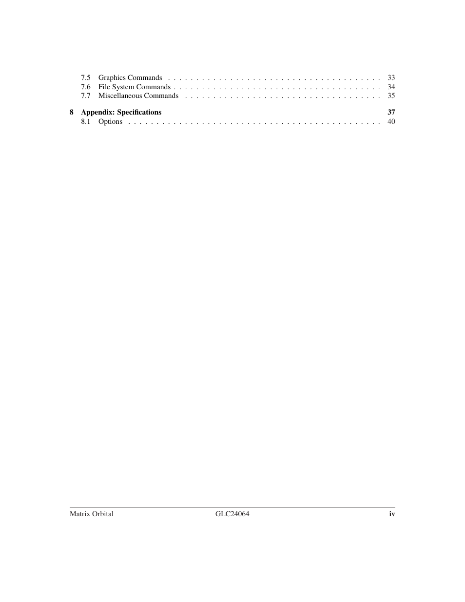 Matrix Orbital GLC24064 User Manual | Page 4 / 44