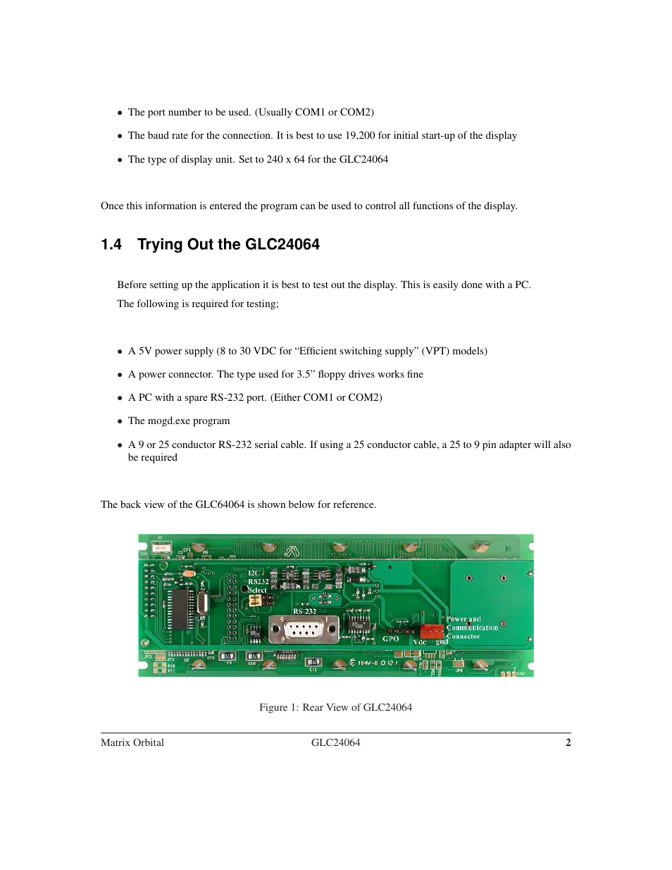 Matrix Orbital GLC24064 User Manual | Page 6 / 44