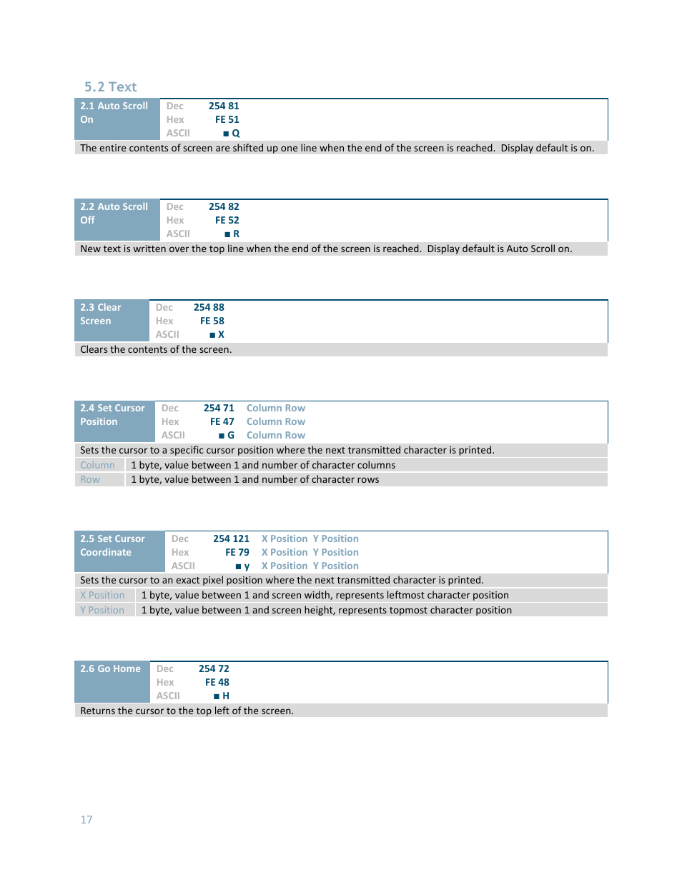 Text, 2 text | Matrix Orbital GLK24064-16-1U User Manual | Page 22 / 48