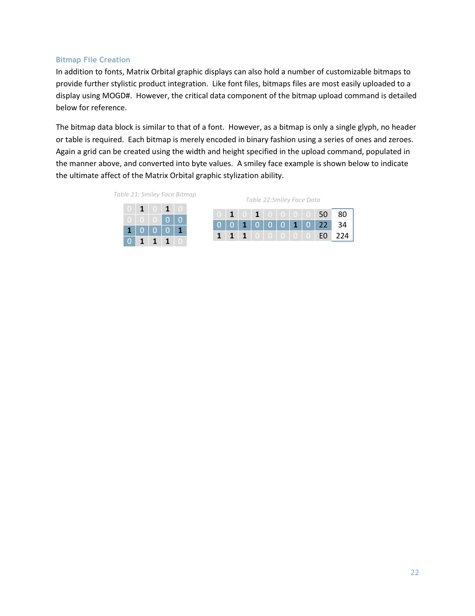 Bitmap file creation, Bitmap file creation e | Matrix Orbital GLK24064-16-1U User Manual | Page 27 / 48