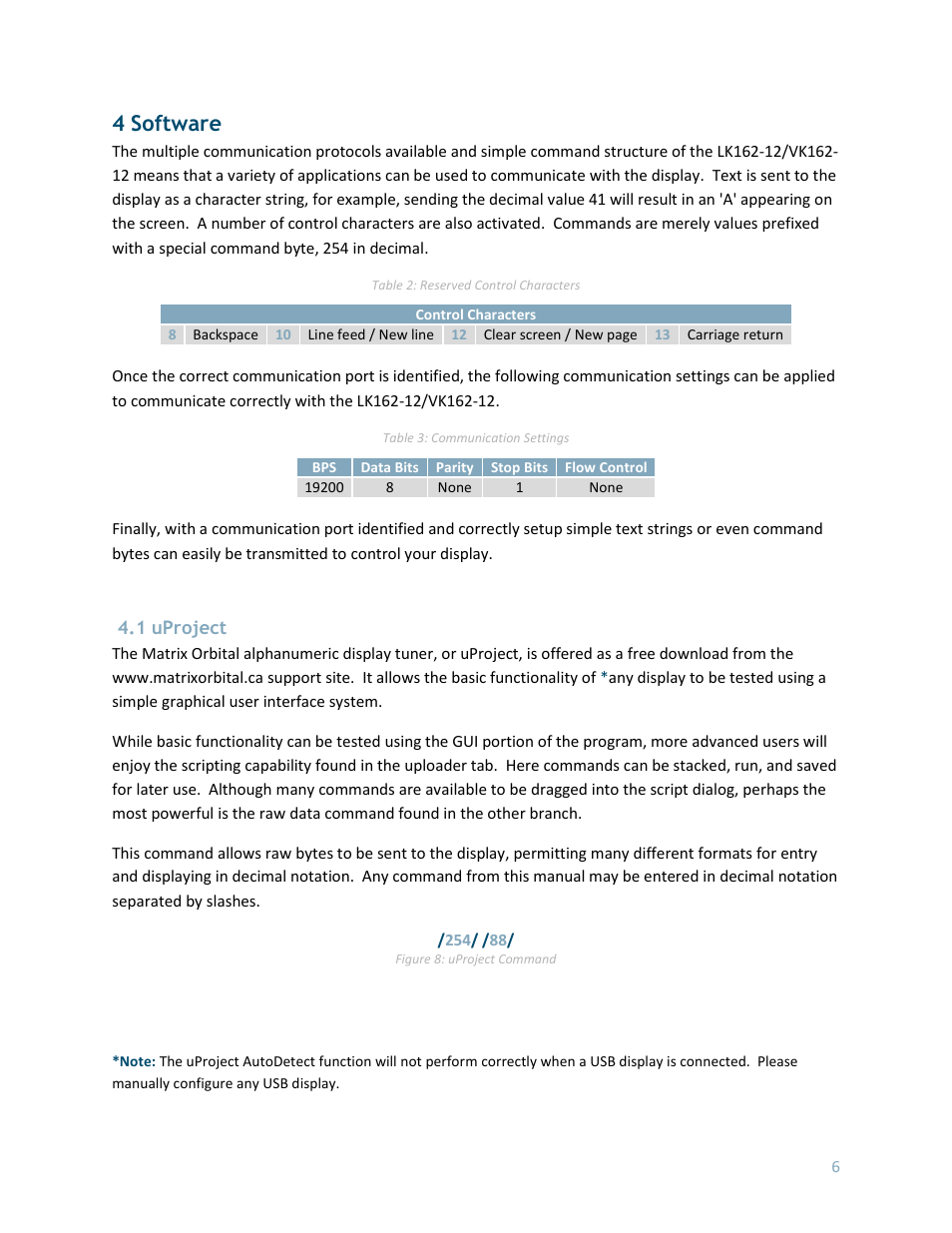 4 software, 1 uproject | Matrix Orbital LK162-12 User Manual | Page 10 / 41