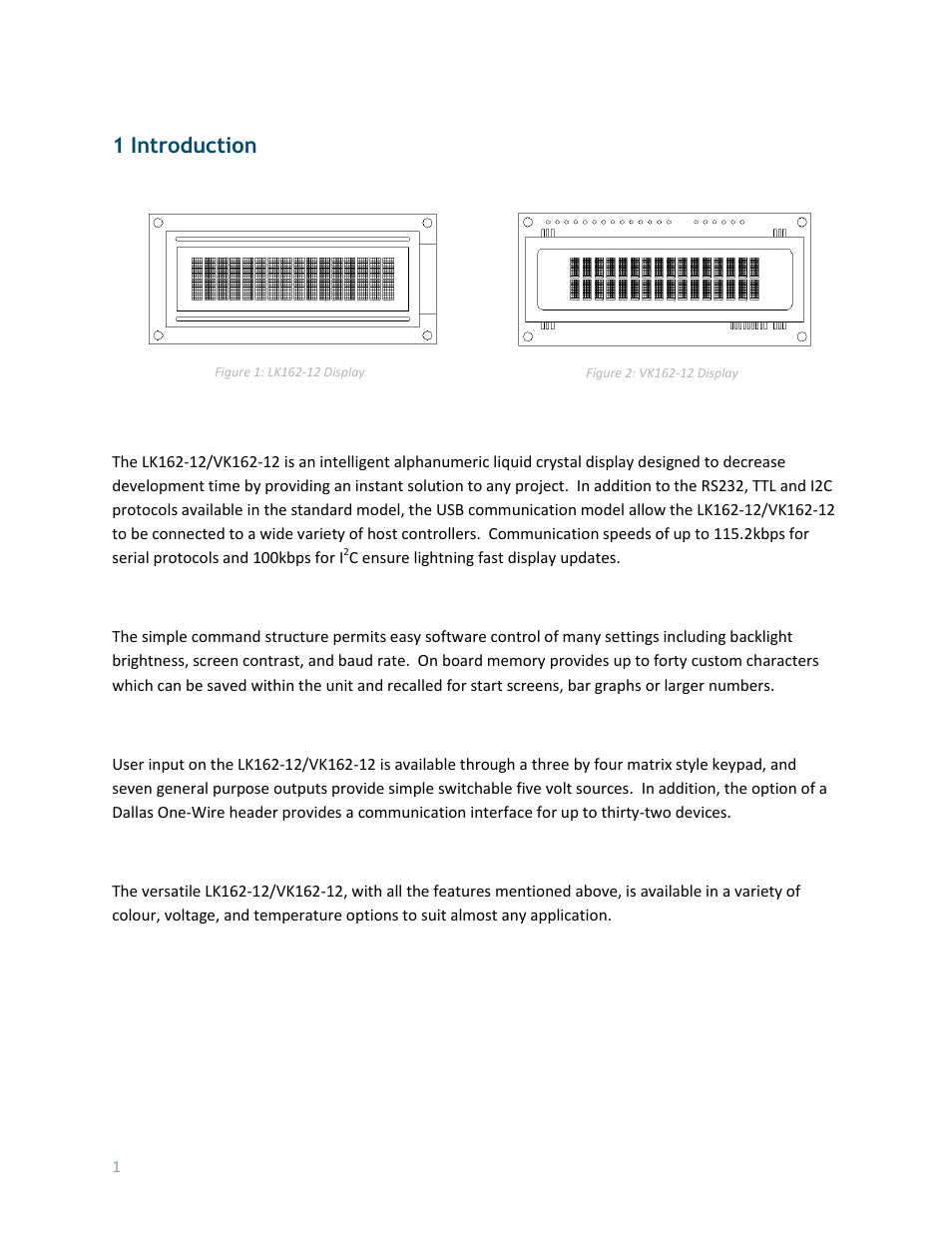 1 introduction | Matrix Orbital LK162-12 User Manual | Page 5 / 41