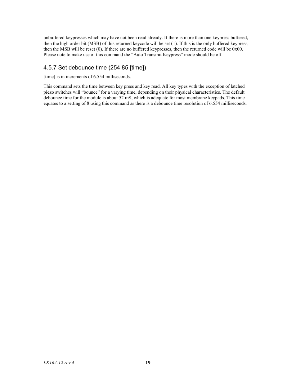 Matrix Orbital LK162-12 Legacy User Manual | Page 19 / 37