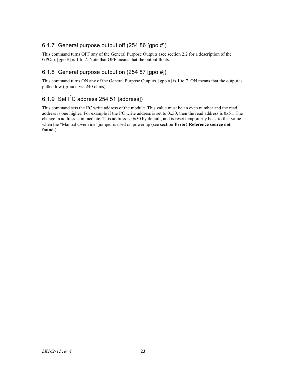 Matrix Orbital LK162-12 Legacy User Manual | Page 23 / 37