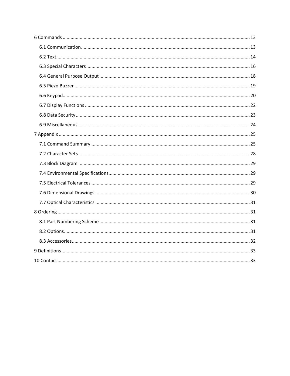 Matrix Orbital LK162B-7T User Manual | Page 4 / 37