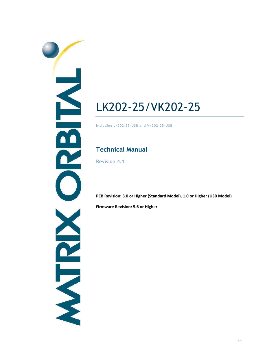 Matrix Orbital LK202-25 User Manual | 42 pages