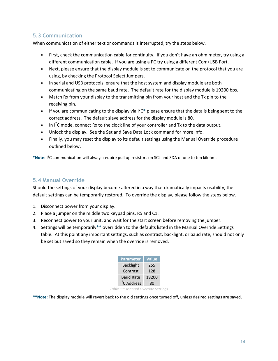 3 communication, 4 manual override | Matrix Orbital LK202-25 User Manual | Page 18 / 42