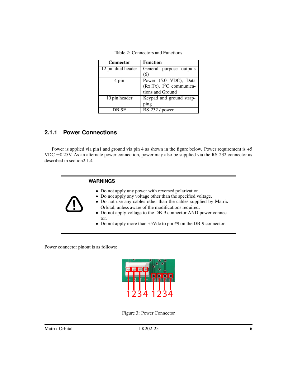 Matrix Orbital LK202-25 Legacy User Manual | Page 10 / 50