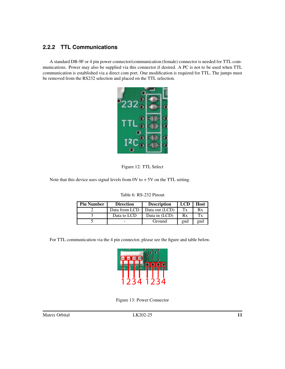 Matrix Orbital LK202-25 Legacy User Manual | Page 15 / 50