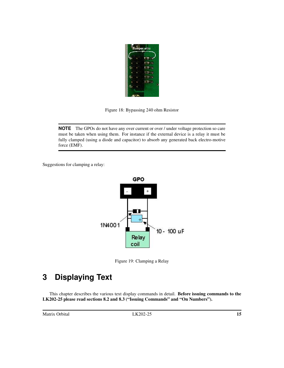 3 displaying text | Matrix Orbital LK202-25 Legacy User Manual | Page 19 / 50