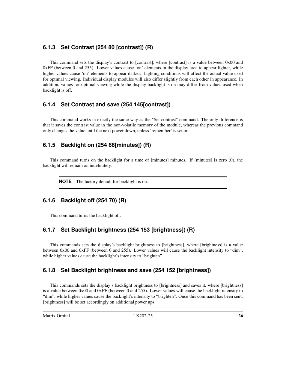 Matrix Orbital LK202-25 Legacy User Manual | Page 30 / 50