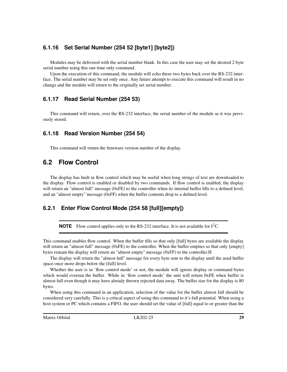 2 flow control | Matrix Orbital LK202-25 Legacy User Manual | Page 33 / 50