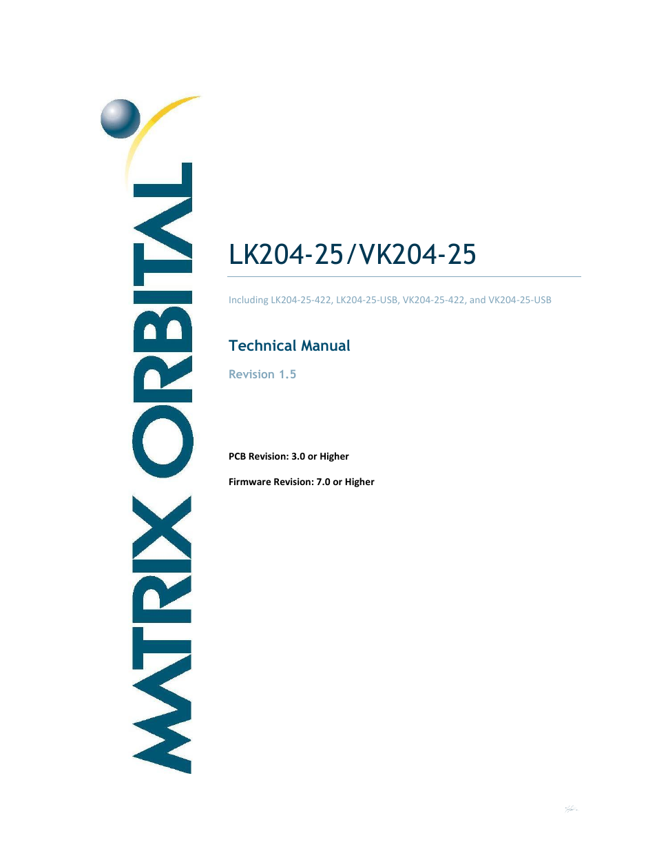 Matrix Orbital LK204-25 User Manual | 47 pages