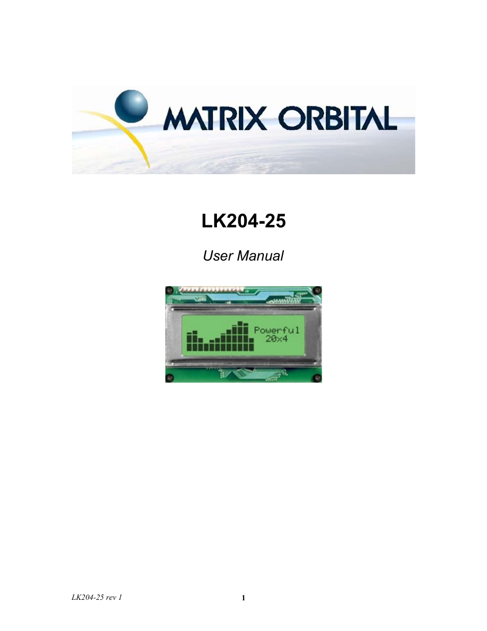 Matrix Orbital LK204-25 Legacy User Manual | 33 pages