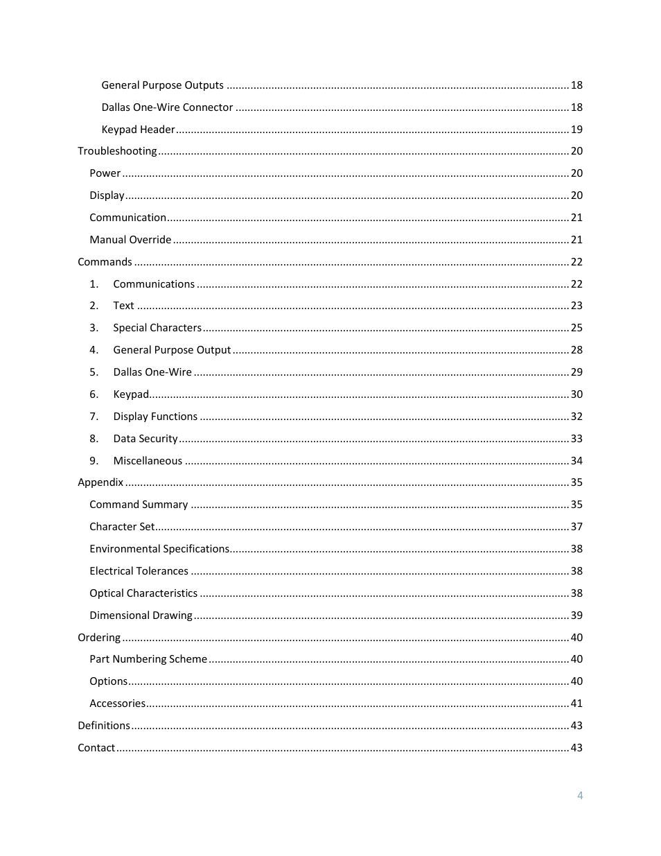 Matrix Orbital LK402-25 User Manual | Page 4 / 43