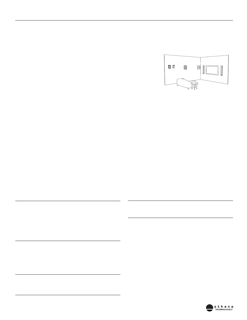 Introduzione, Fase di prova, Quadro aziendale di athena | Caratteristiche dell'amplificatore, Cura della cassa, Collocazione dell’altoparlante | Athena Technologies WS-60 User Manual | Page 8 / 24