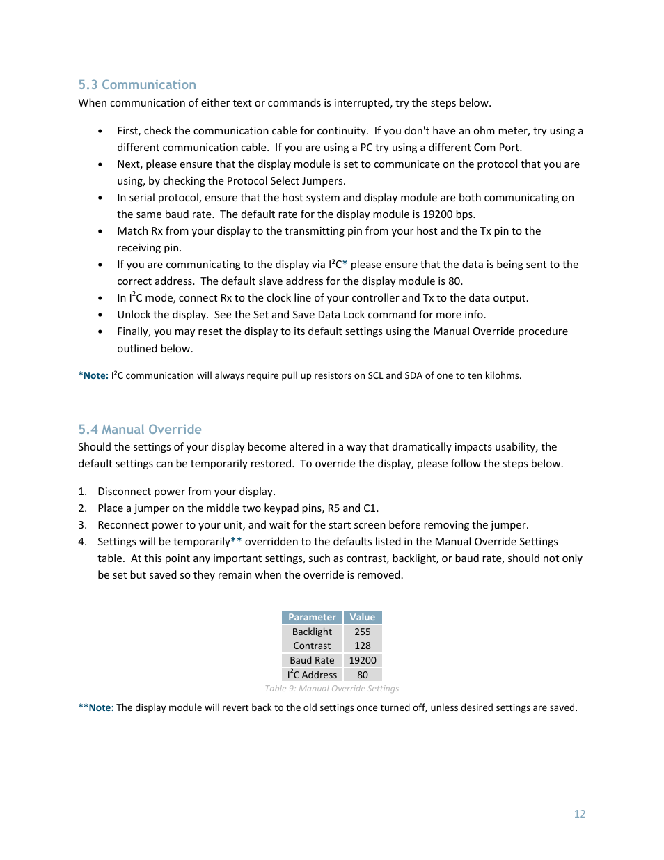 3 communication, 4 manual override | Matrix Orbital LK404-25 User Manual | Page 16 / 37