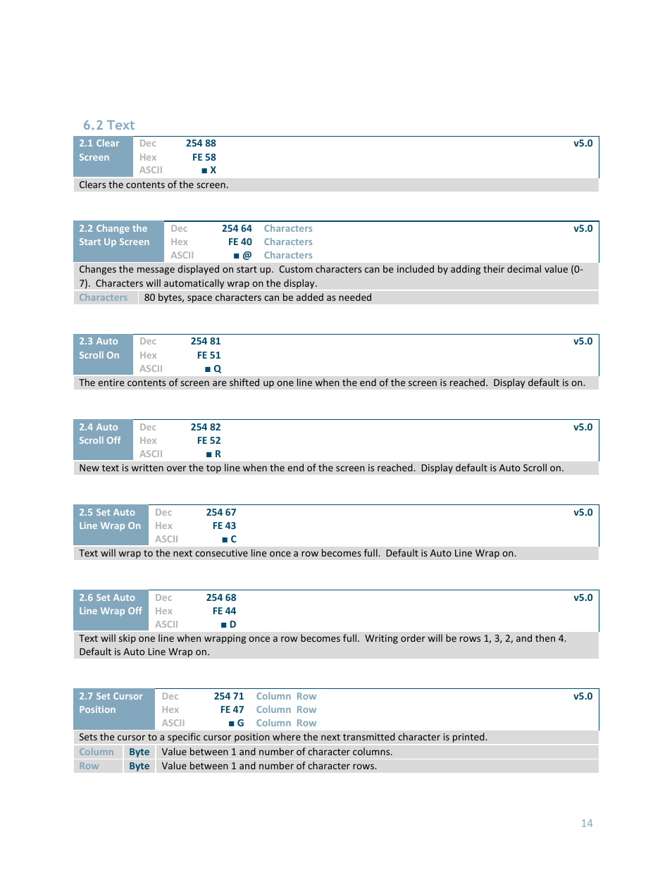 2 text | Matrix Orbital LK404-25 User Manual | Page 18 / 37