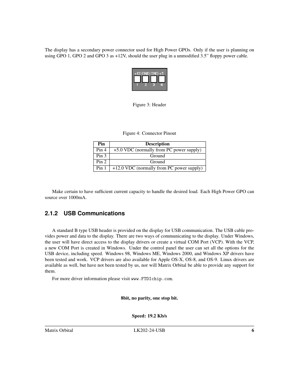 Matrix Orbital LK202-24-USB User Manual | Page 10 / 48