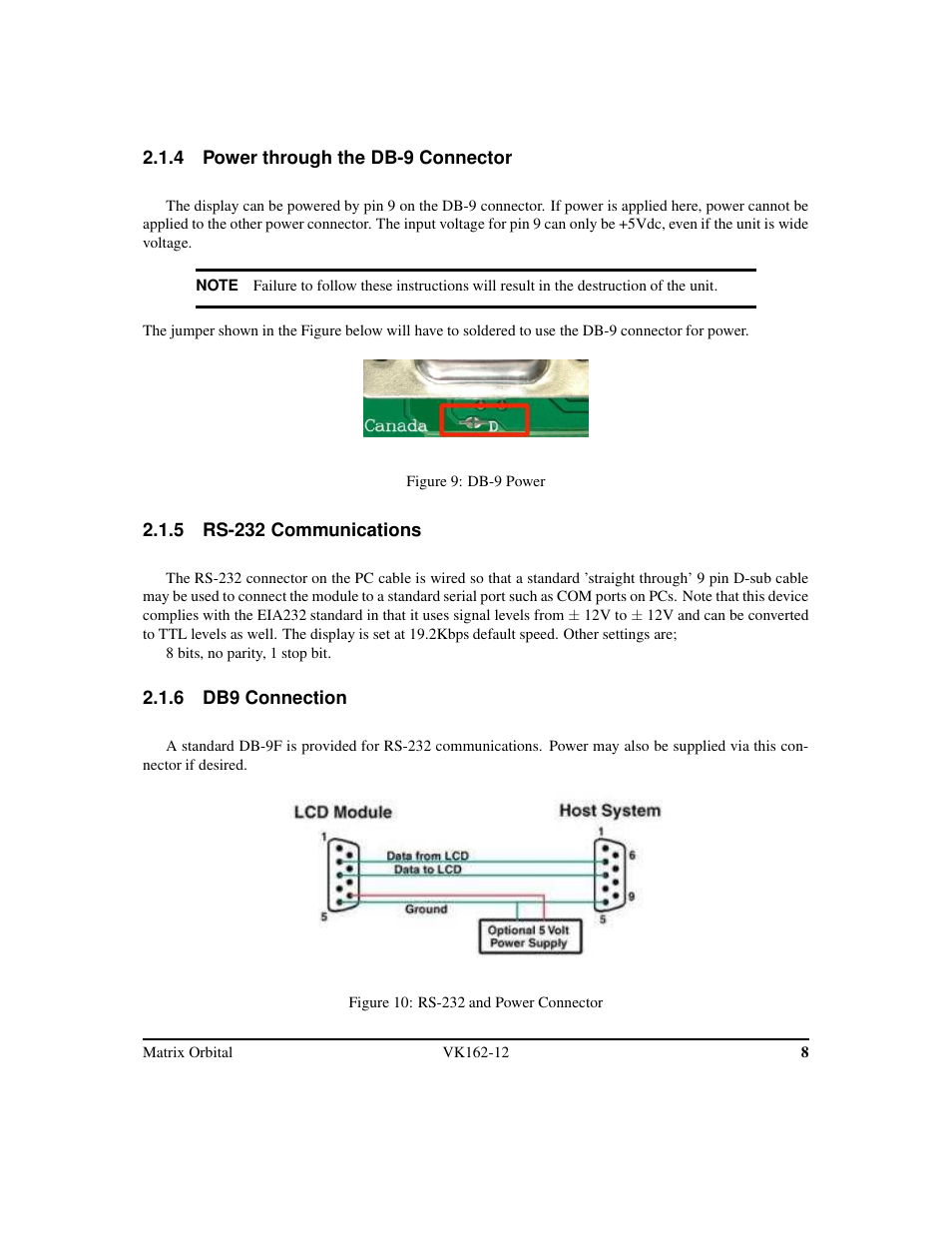 Matrix Orbital VK162-12 Legacy User Manual | Page 12 / 44