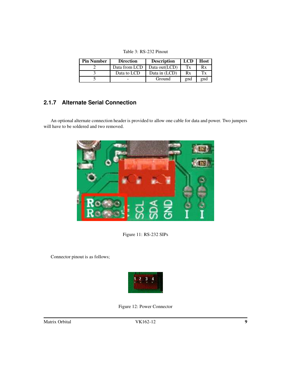 Matrix Orbital VK162-12 Legacy User Manual | Page 13 / 44