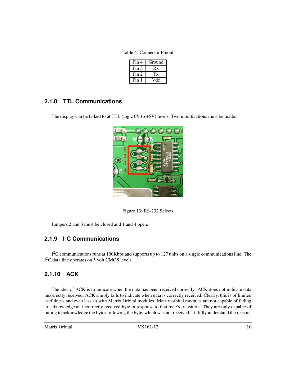 Matrix Orbital VK162-12 Legacy User Manual | Page 14 / 44