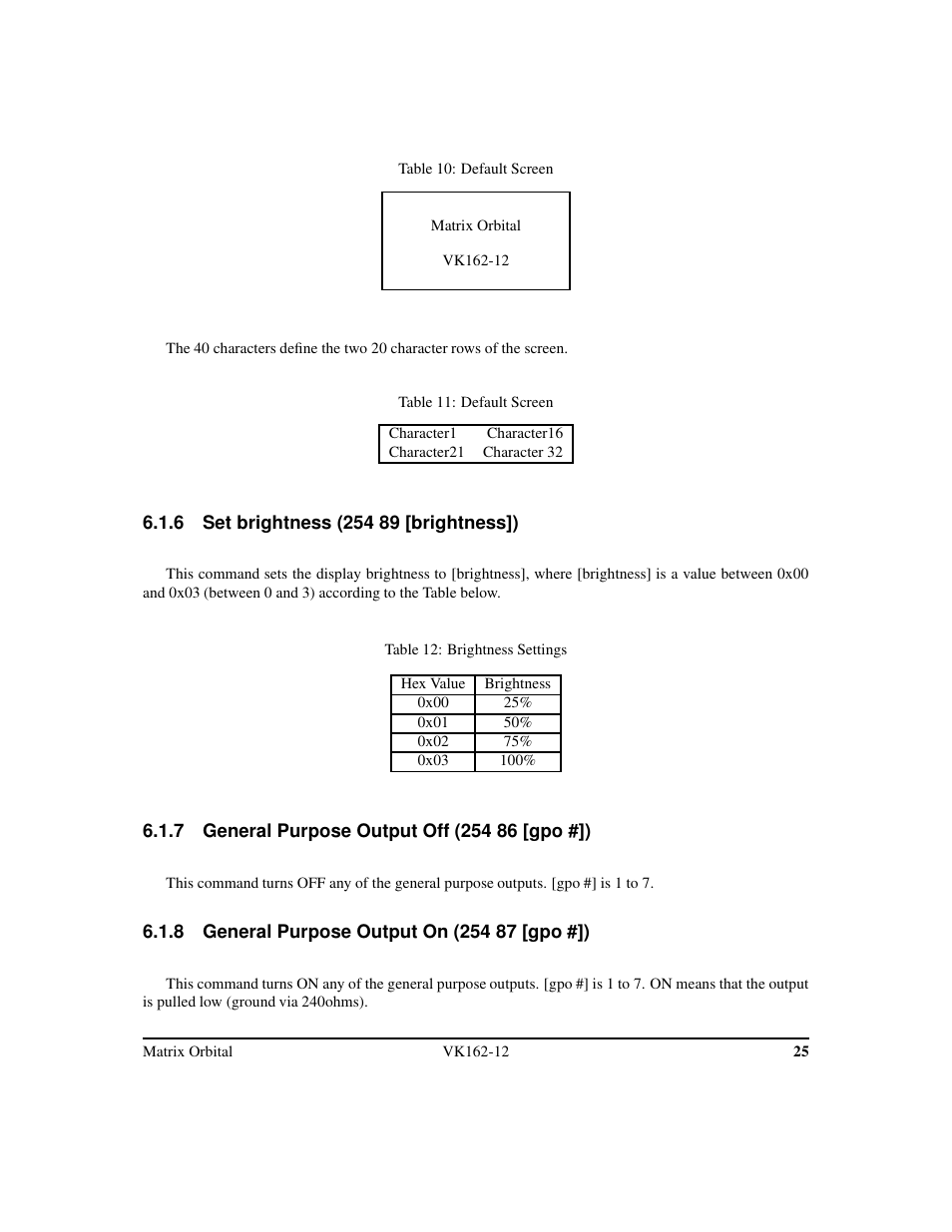 Matrix Orbital VK162-12 Legacy User Manual | Page 29 / 44