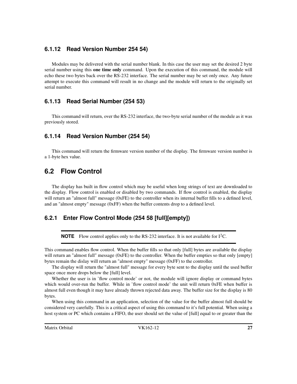 2 flow control | Matrix Orbital VK162-12 Legacy User Manual | Page 31 / 44