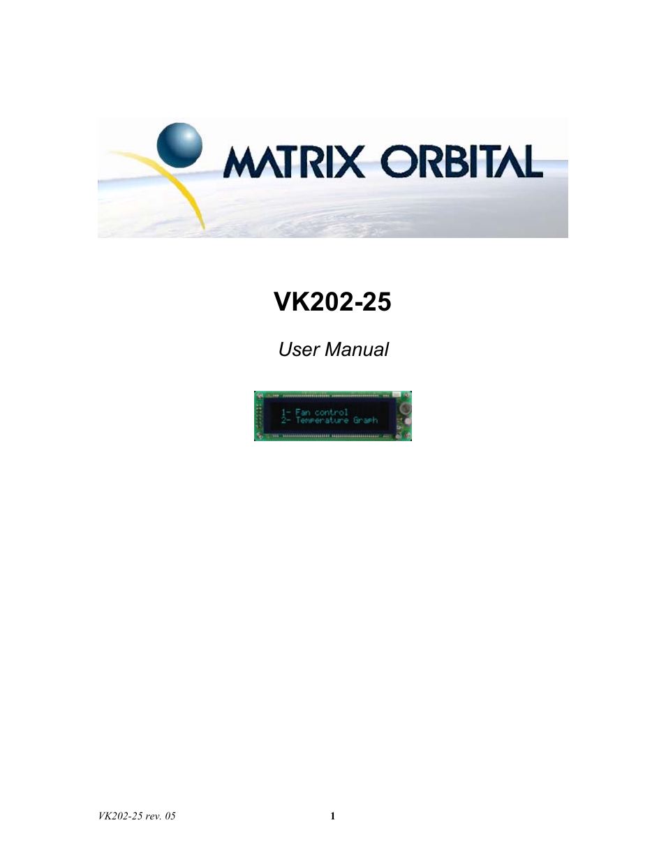 Matrix Orbital VK202-25 Legacy User Manual | 35 pages