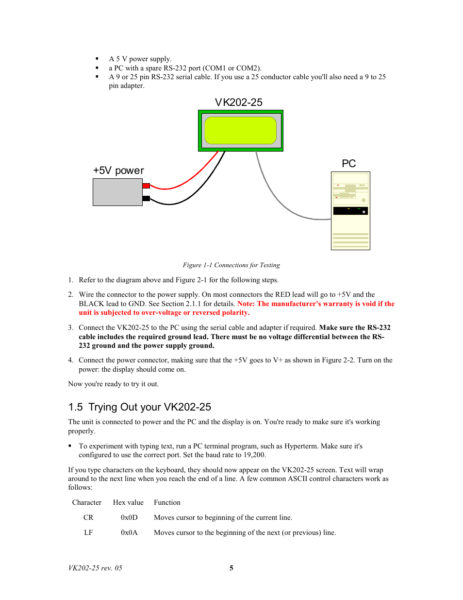 Matrix Orbital VK202-25 Legacy User Manual | Page 5 / 35