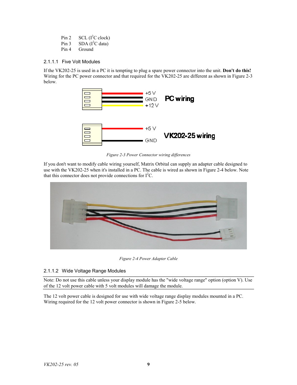 Matrix Orbital VK202-25 Legacy User Manual | Page 9 / 35
