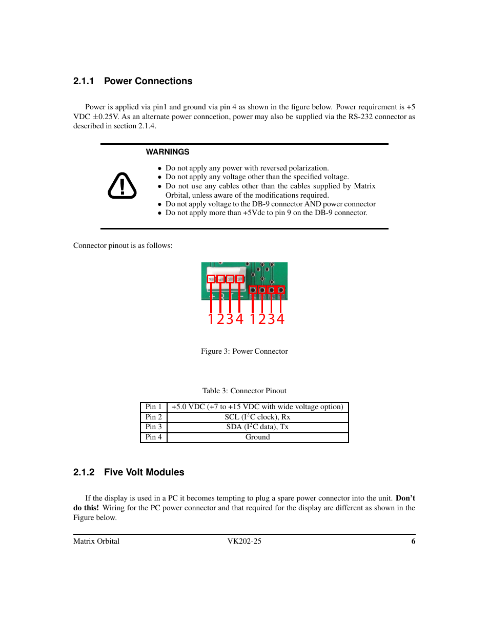 Matrix Orbital VK202-25 Legacy User Manual | Page 10 / 49