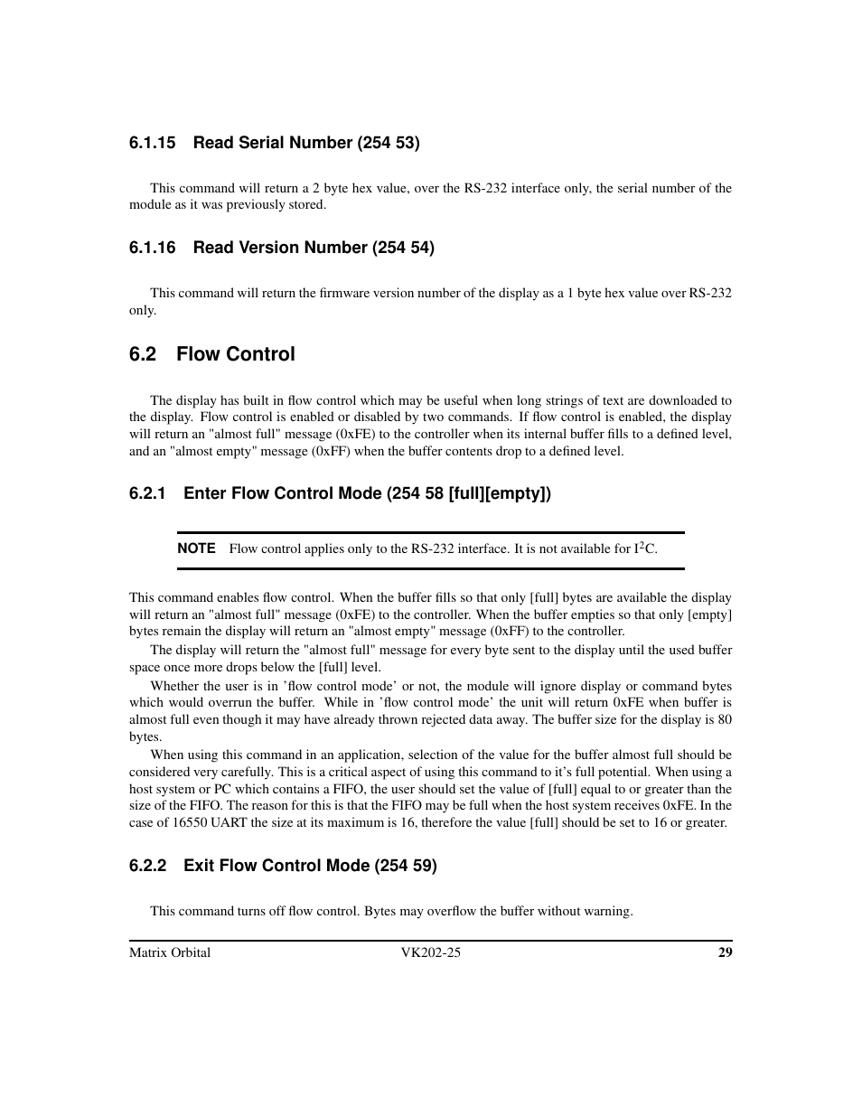 2 flow control | Matrix Orbital VK202-25 Legacy User Manual | Page 33 / 49