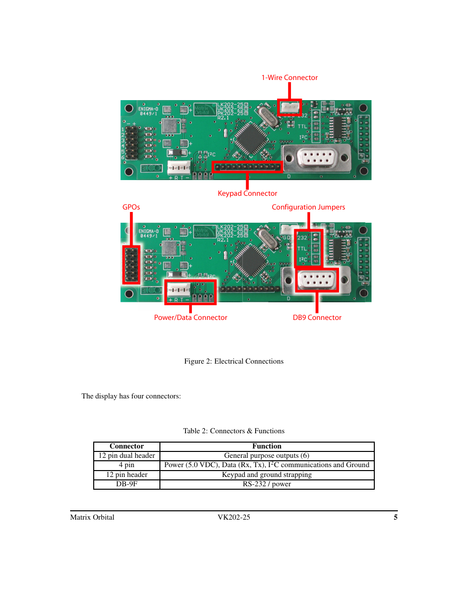 Matrix Orbital VK202-25 Legacy User Manual | Page 9 / 49