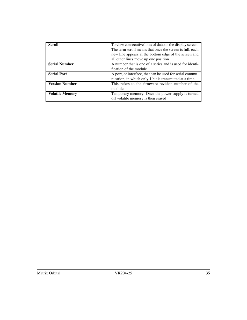 Matrix Orbital VK204-25 Legacy User Manual | Page 38 / 38